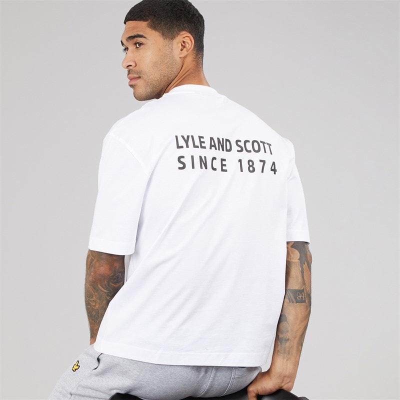 Lyle And Scott Vintage Herren Oversized 1874 T Shirt Weiß