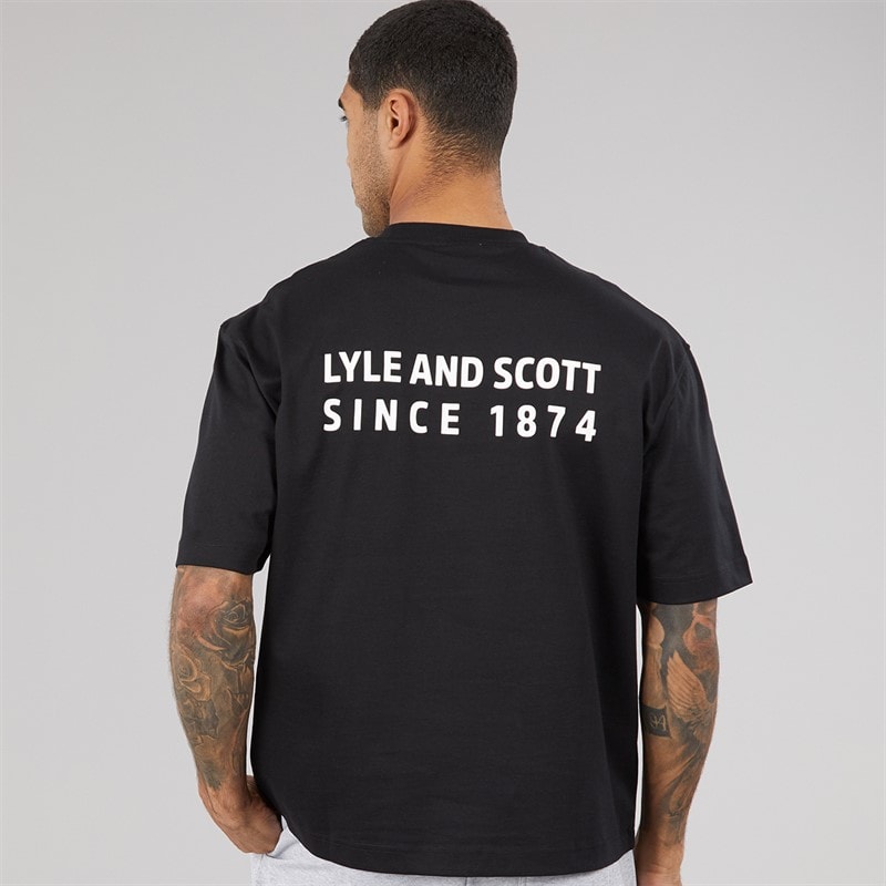 Lyle And Scott Vintage T-shirt oversize Homme 1874 Jet Black - Image 3