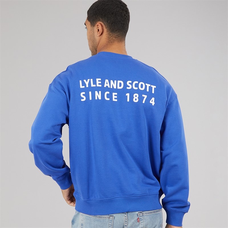 Lyle And Scott Vintage Herren Oversized 1874 Sweatshirt Midnight Blue