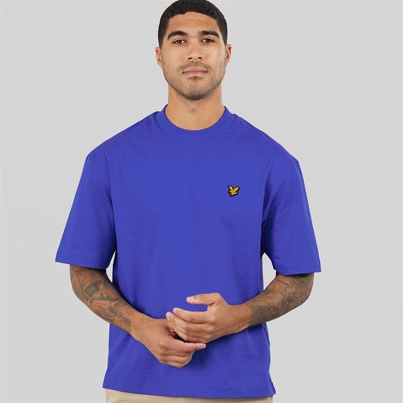Lyle And Scott Vintage Herren Oversized 1874 T Shirt Midnight Blue