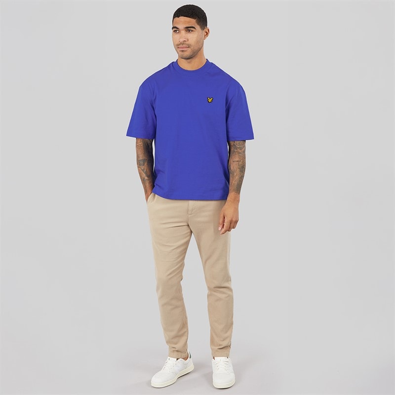 Lyle And Scott Vintage 1874 oversize T-shirt dla niego kolor Midnight Blue – zdjęcie  3