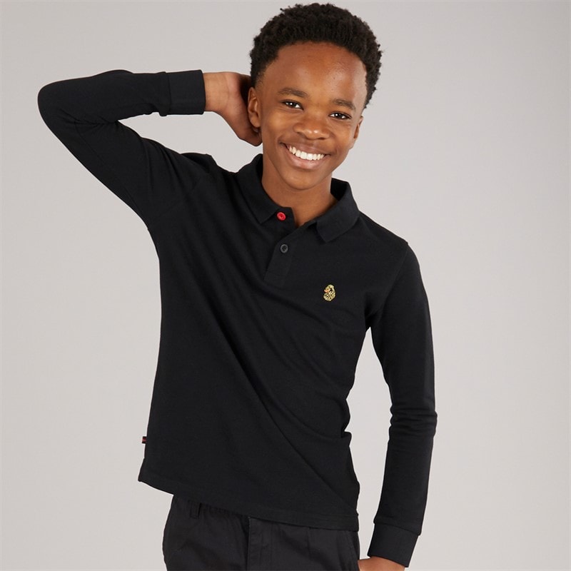 LUKE 1977 Jongens Williams 1000 Poloshirt Zwart