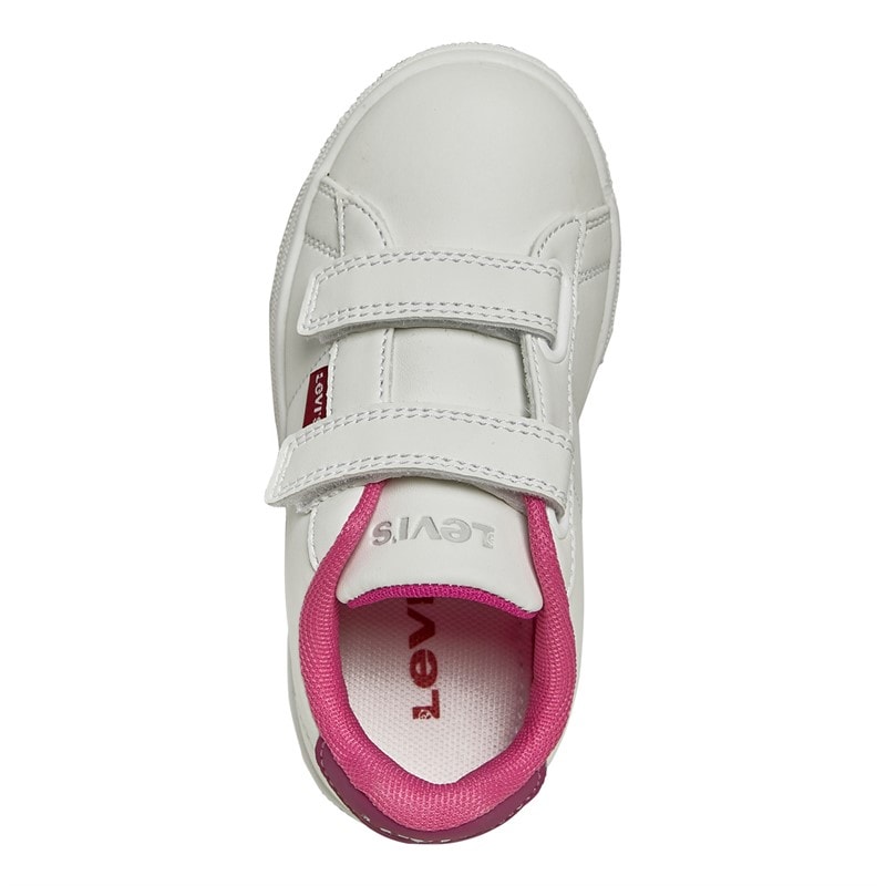 Levi's Meisjes Bell Mini Sneakers Wit/Fuchsia 0069 - Afbeelding 4