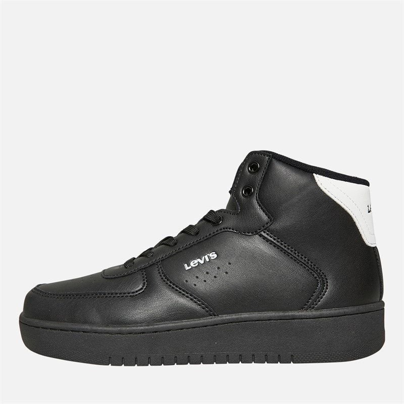 Levi's Junior New Union Hi Top Sneakers Zwart Wit 0008 - Afbeelding 2