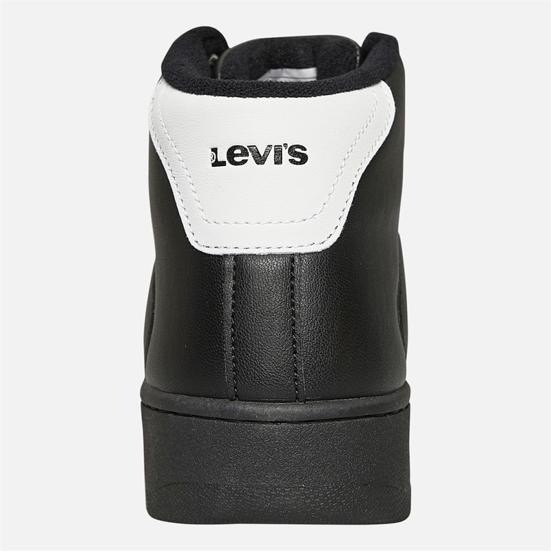Levi's Junior New Union Hi Top Sneakers Zwart Wit 0008 - Afbeelding 4