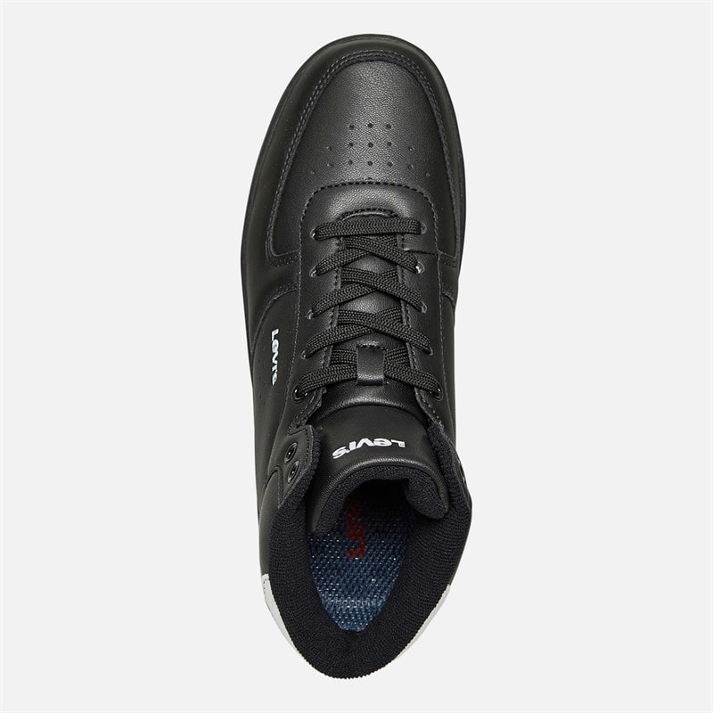 Levi's Junior New Union Hi Top Sneakers Zwart Wit 0008 - Afbeelding 5