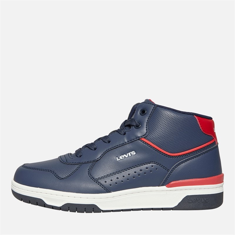 Levi's Junior Dereck Hi Top Sneakers Marine Rood 0290 - Afbeelding 2
