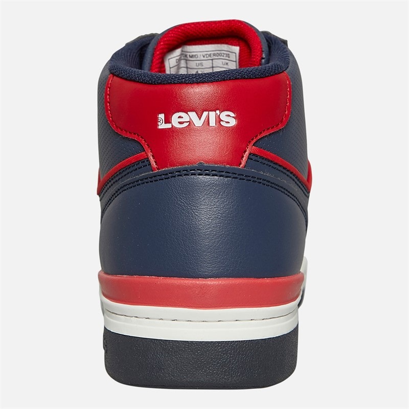 Levi's Junior Dereck Hi Top Sneakers Marine Rood 0290 - Afbeelding 4