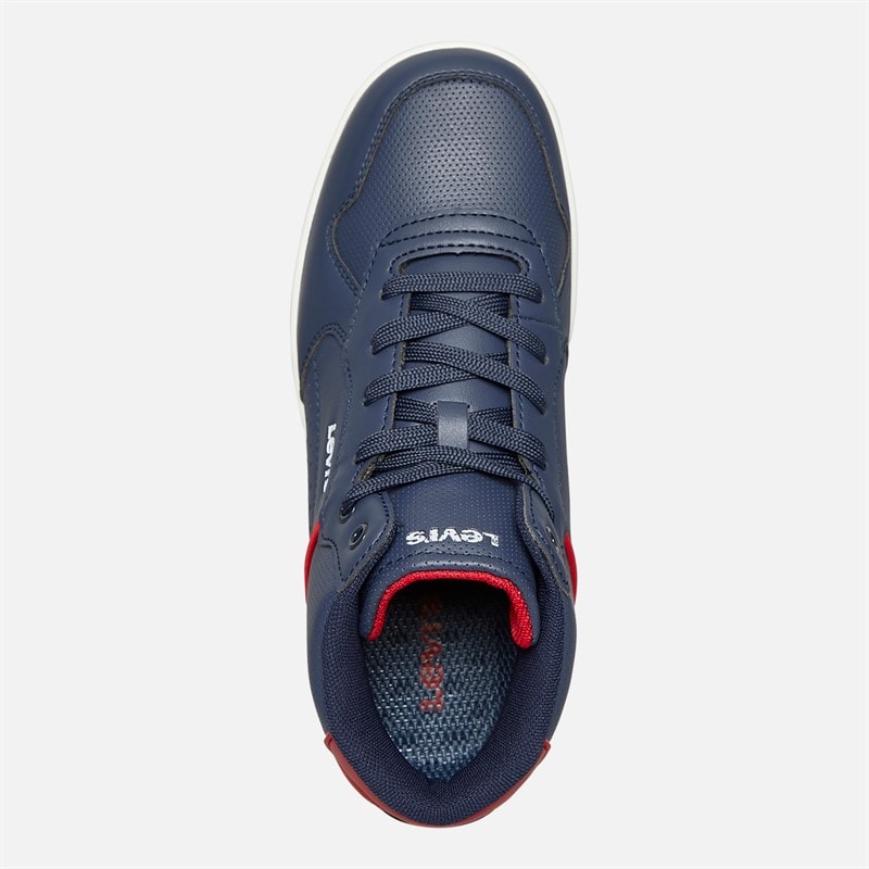 Levi's Junior Dereck Hi Top Sneakers Marine Rood 0290 - Afbeelding 5