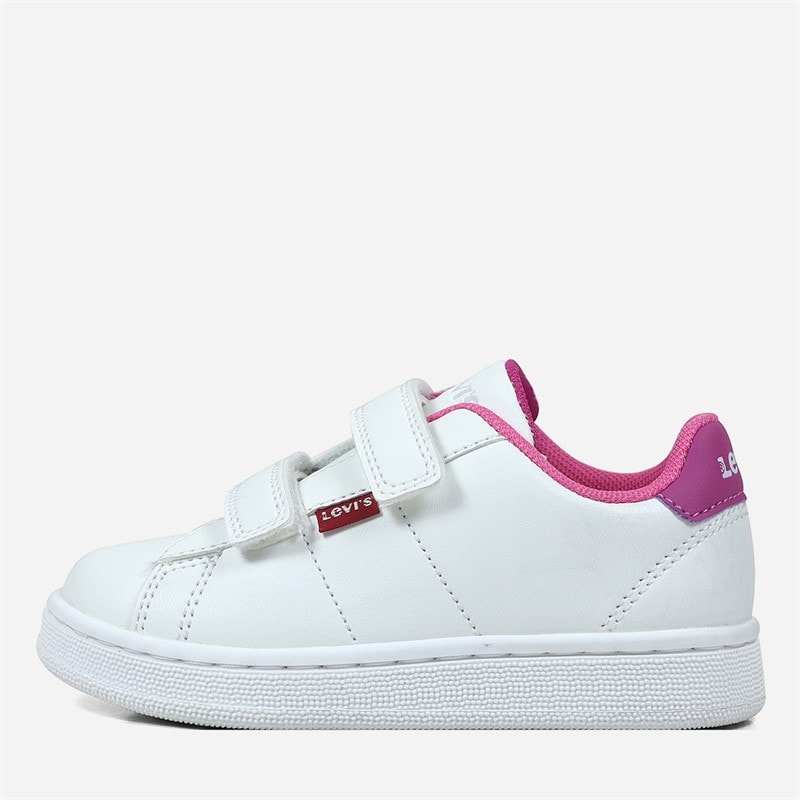 Levi's Meisjes bel sneakers wit Fuxia 0069
