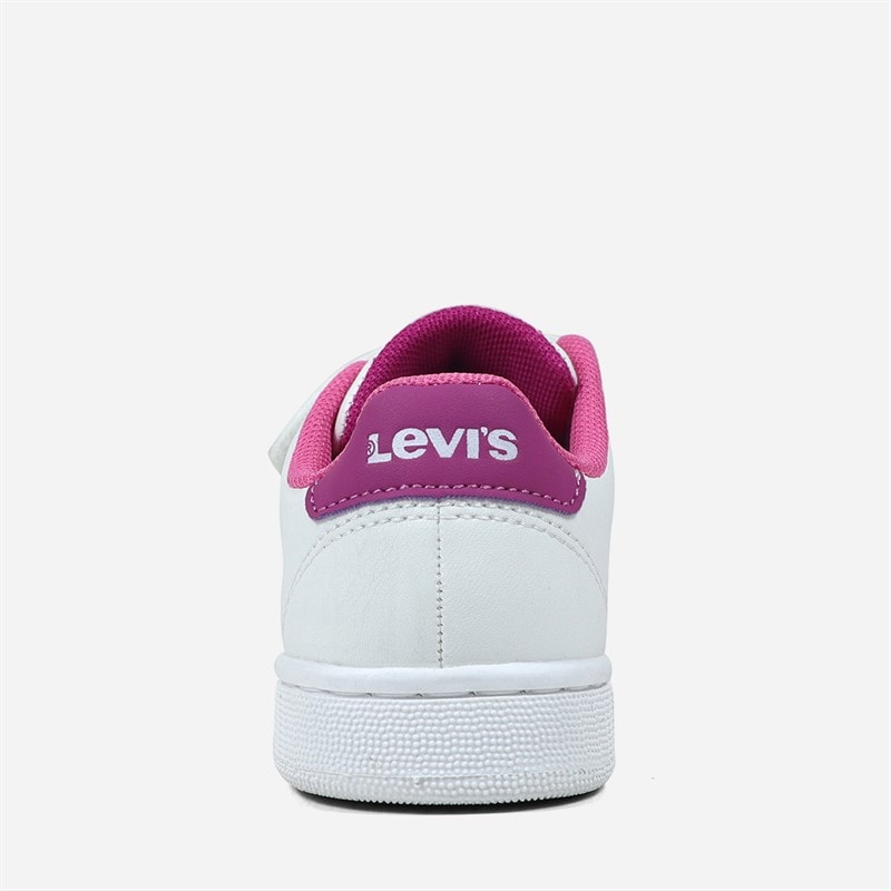 Levi's Meisjes bel sneakers wit Fuxia 0069 - Afbeelding 3