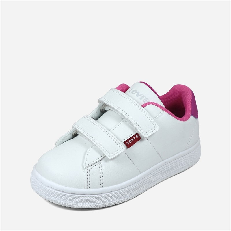 Levi's Meisjes bel sneakers wit Fuxia 0069 - Afbeelding 4