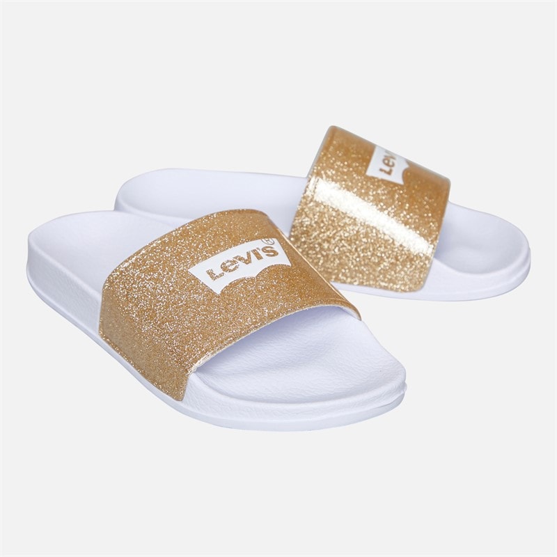 Levi's Meisjes Zwembad Slippers Gold Glitter 3923 - Afbeelding 1