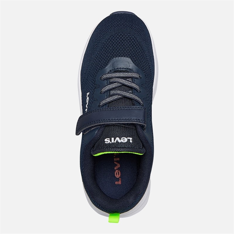 Levi's Kinderen Hudson Sneakers Navy/Geel 0923 Navy Yellow 0923 - Afbeelding 4
