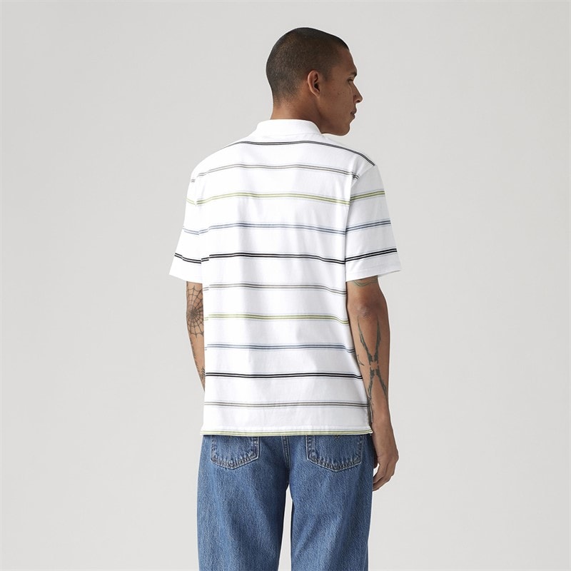 Levi's Heren Authentiek Poloshirt Rowan Stripe Bright White - Afbeelding 2