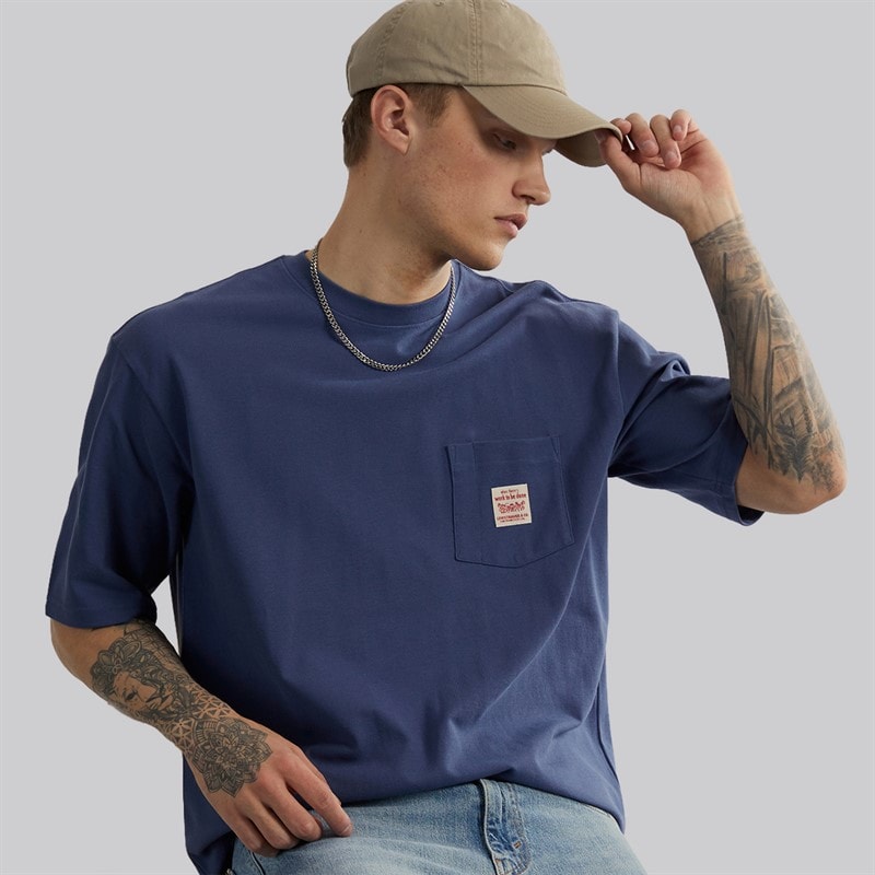 Levi's T-shirt de travail Homme Blue Indigo