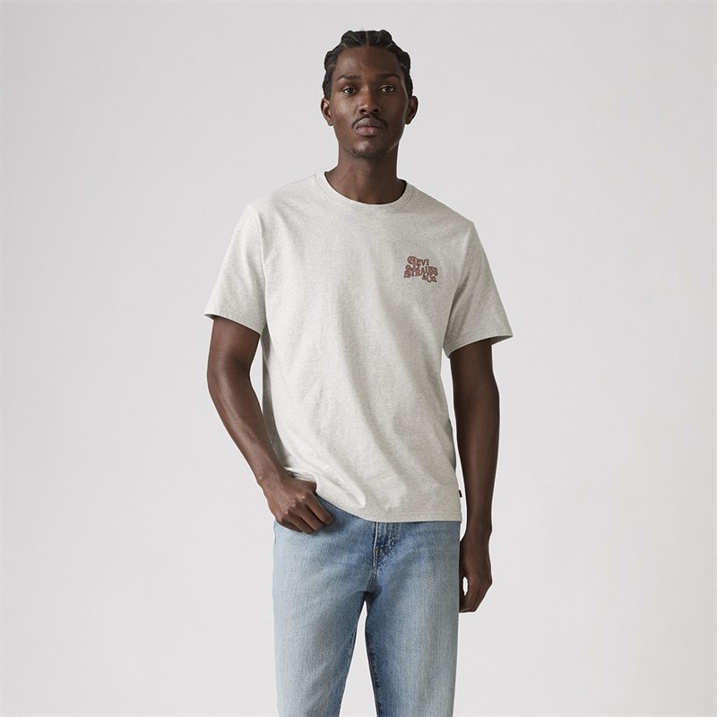 Levi's T-shirt o luźnym kroju dla niego kolor Jasnoszary melanż noszony przez kowbojów – zdjęcie  1