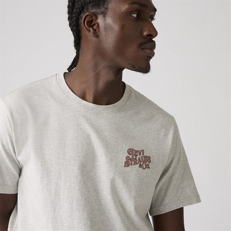 Levi's T-shirt o luźnym kroju dla niego kolor Jasnoszary melanż noszony przez kowbojów – zdjęcie  3