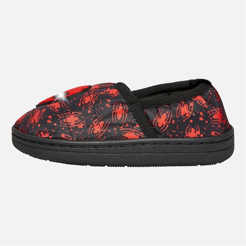Spiderman Jongens RS Lichtgevende Pantoffels Zwart / Rood - Afbeelding 2