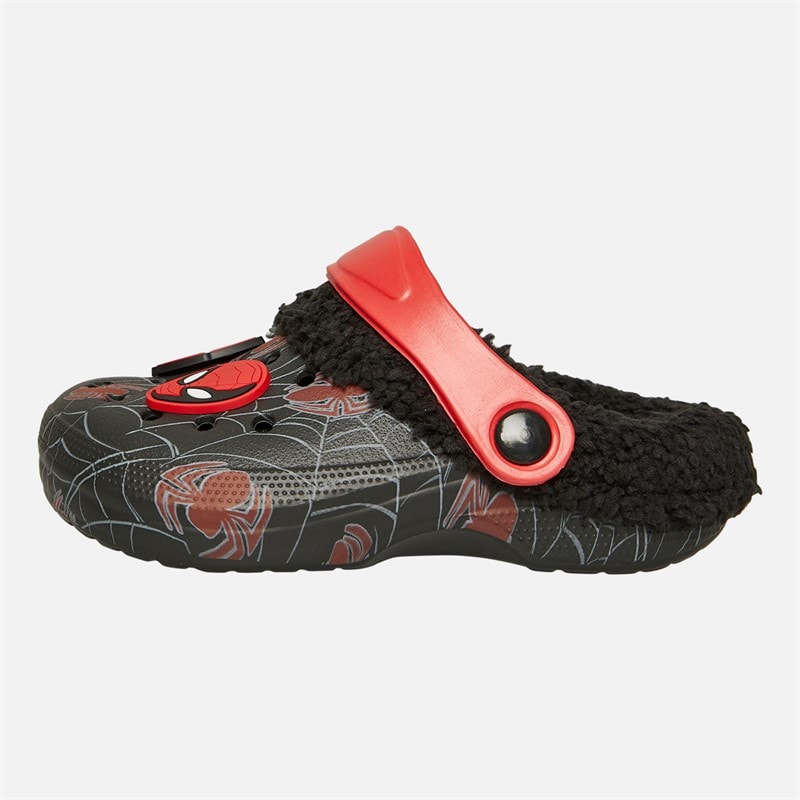 Spiderman Baby Junge Ny Pelz Gefüttert Clogs Schwarz / Rot - Bild 2