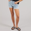 Noisy May Dames Debby Denim Shorts Light Blue Denim