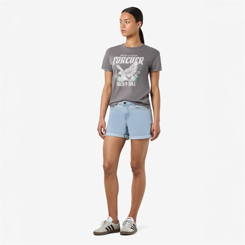 Noisy May Shorts en denim Debby Femme Light Blue Denim - Image 3