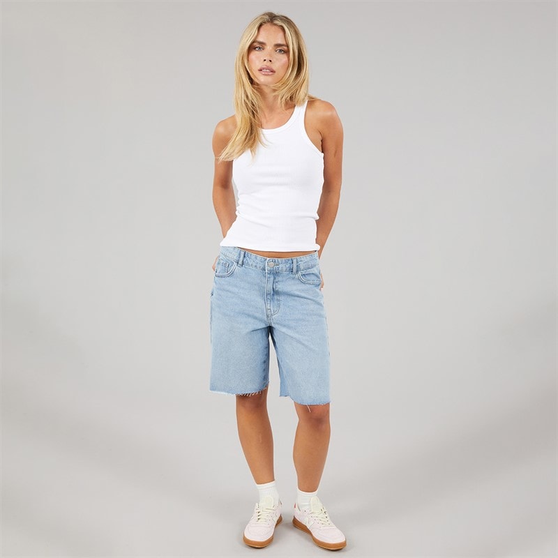 Noisy May Dames Holla Denim Shorts Light Blue Denim - Afbeelding 4