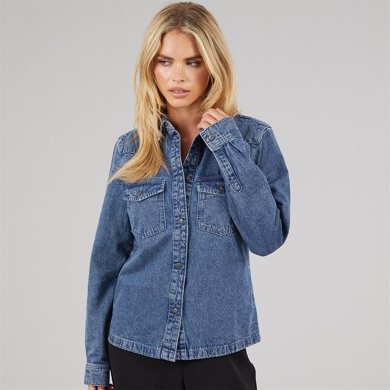 Noisy May Chemise en jean Signe Femme Medium Blue Denim - Image 3