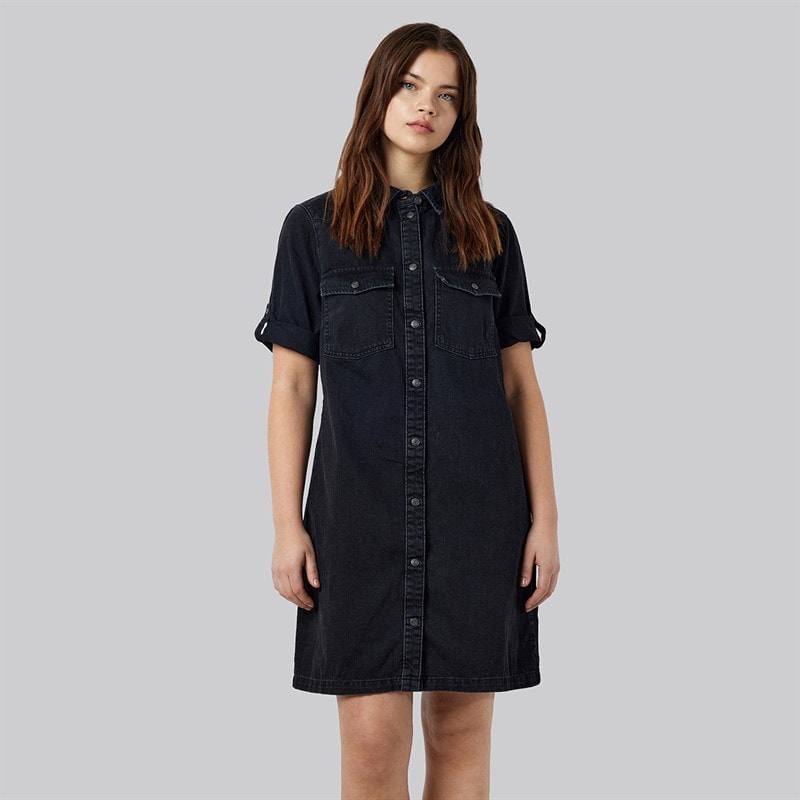 Noisy May Damen Signe Denim Kleid Schwarz