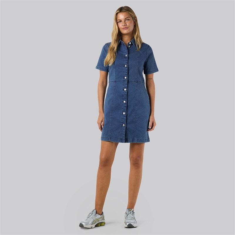 Noisy May Dames Slim Denim Jurk Medium Blue Denim - Afbeelding 2