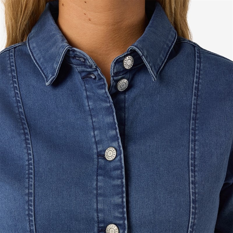 Noisy May Dames Slim Denim Jurk Medium Blue Denim - Afbeelding 4
