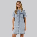 Noisy May Dames Signe Denim Jurk Light Blue Denim