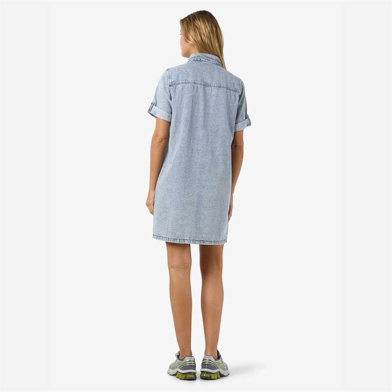 Noisy May Dames Signe Denim Jurk Light Blue Denim - Afbeelding 3