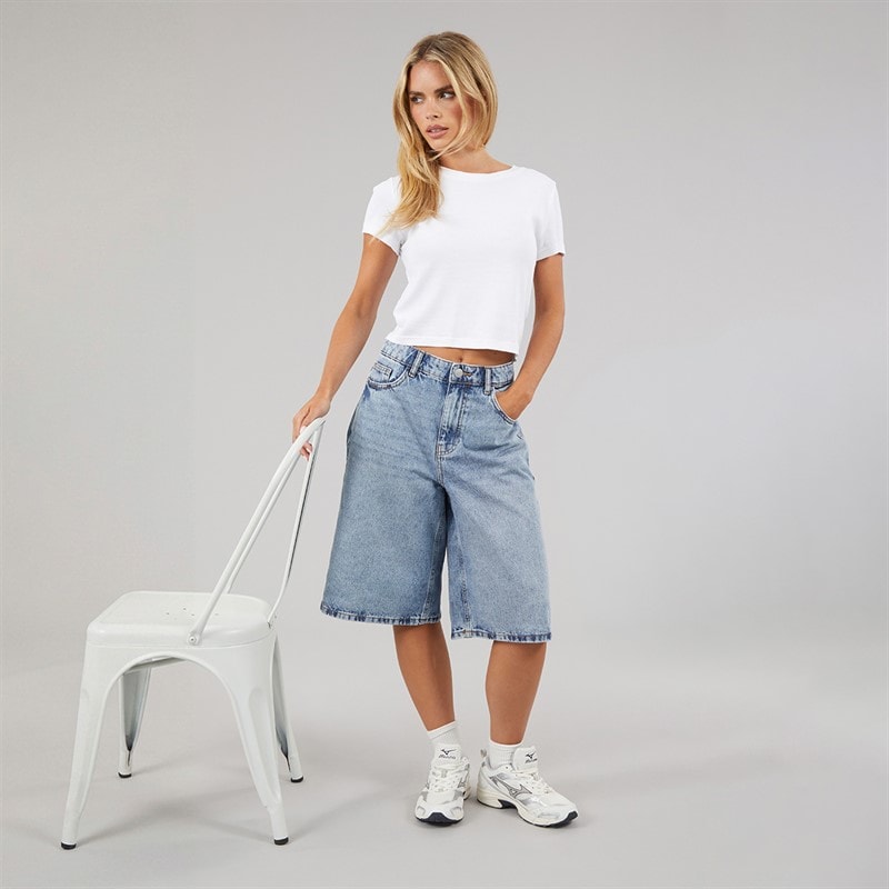 Noisy May Shorts Bermuda Mindie Femme Light Blue Denim - Image 4