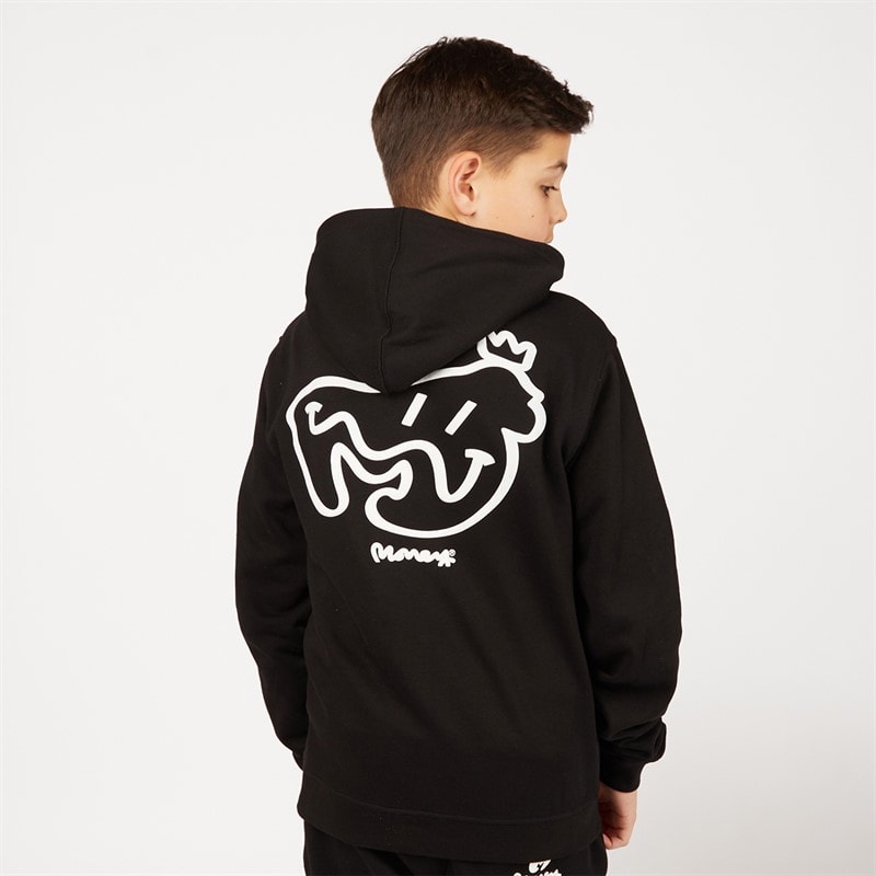Money Jungen Smiley Sig Ape Kapuzenpullover Schwarz - Bild 2