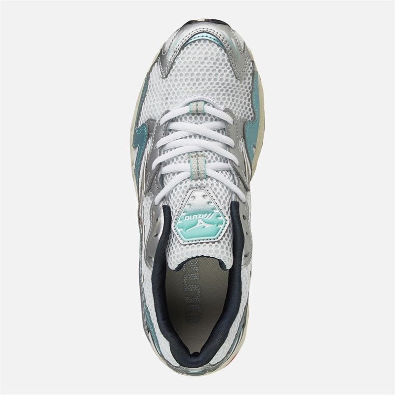 Mizuno Wave Rider 10 Sneakers Wit/Vintage Khaki/Reef Waters - Afbeelding 4