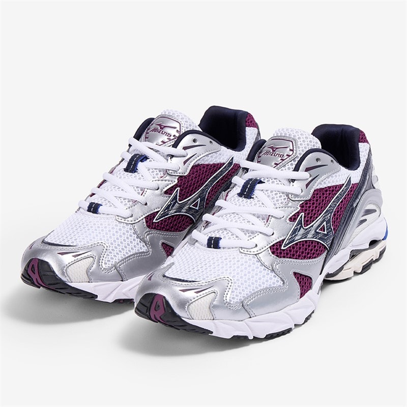 Mizuno Wave Rider 10 Sneakers Wit/Bariton Blauw/Donkerpaars Wit/Baritoneblue/Darkpurple - Afbeelding 2