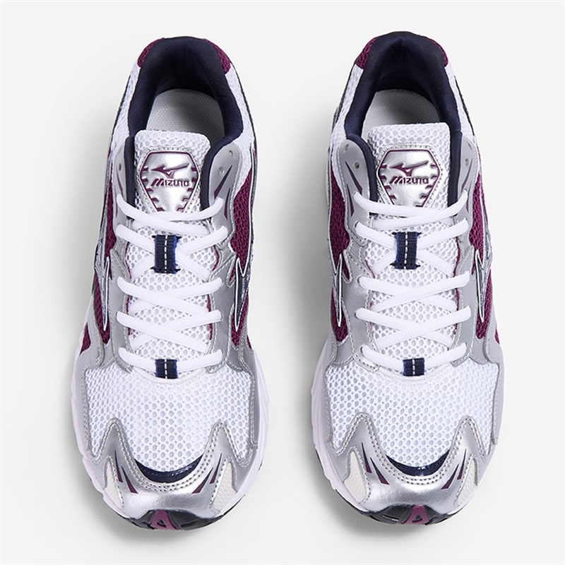Mizuno Wave Rider 10 Sneakers Wit/Bariton Blauw/Donkerpaars Wit/Baritoneblue/Darkpurple - Afbeelding 4