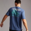 Napapijri Heren Mirada T-shirt met grafische print op de rug Blue Infinity