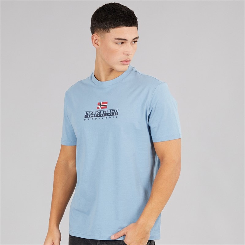 Napapijri T-shirt Sory Homme Logo Faded Denim - Image 3