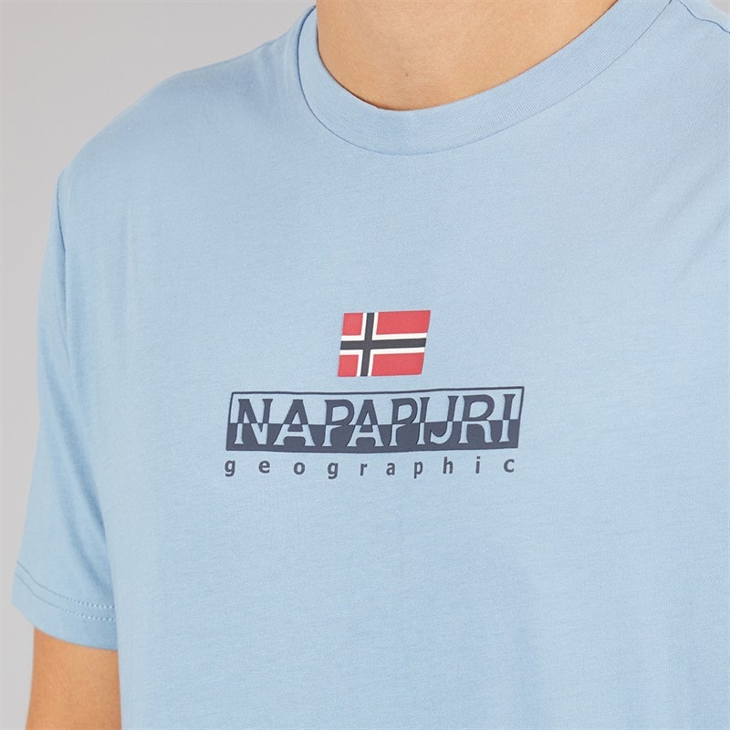 Napapijri T-shirt Sory Homme Logo Faded Denim - Image 5