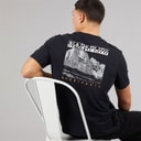 Napapijri Heren Mirada T-shirt met grafische print op de rug Zwart