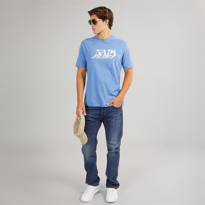 Napapijri Heren Lodestar T-shirt Blue Jasper - Afbeelding 3