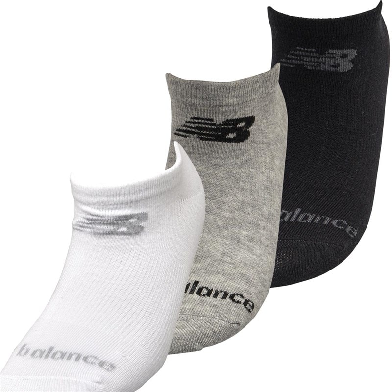 New Balance Drie Paar Onzichtbare Sokken Zwart/Grijs/Wit - Afbeelding 2