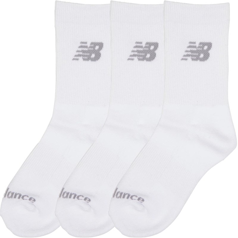 New Balance Junior Sokken met Drie Paar Kussens Witte Crew