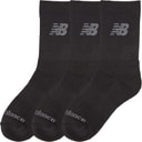 New Balance Junior Drie Pak Gewatteerde Crew Sokken Zwart