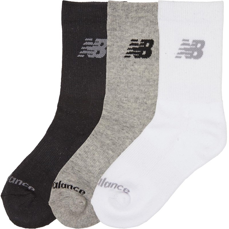 New Balance Junior Sokken Drie Paar Gedempte Crew Sokken Multi