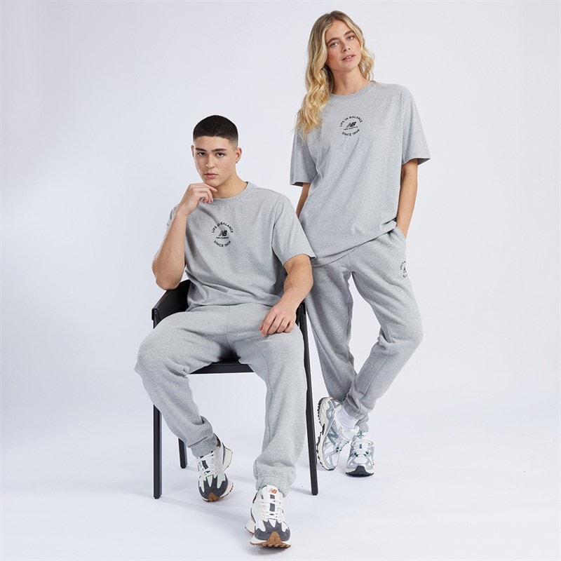 New Balance NB T-shirt Oversized Grijs Melange voor heren - Afbeelding 3