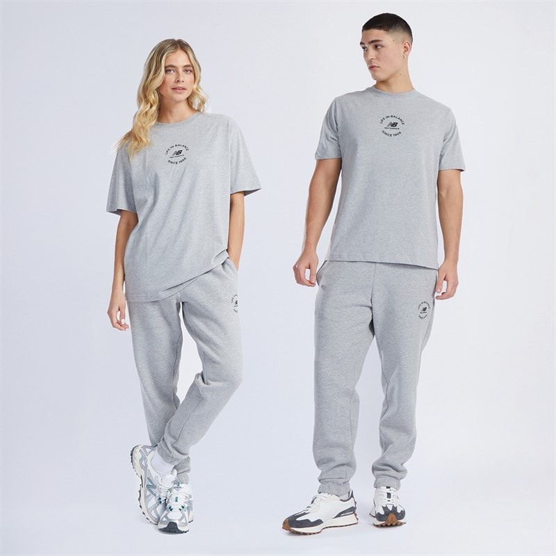New Balance NB T-shirt Oversized Grijs Melange voor heren - Afbeelding 4