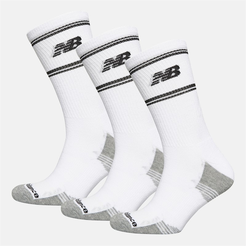 New Balance Socken mit Streifen Logo, 3er Pack, Weiß / Schwarz